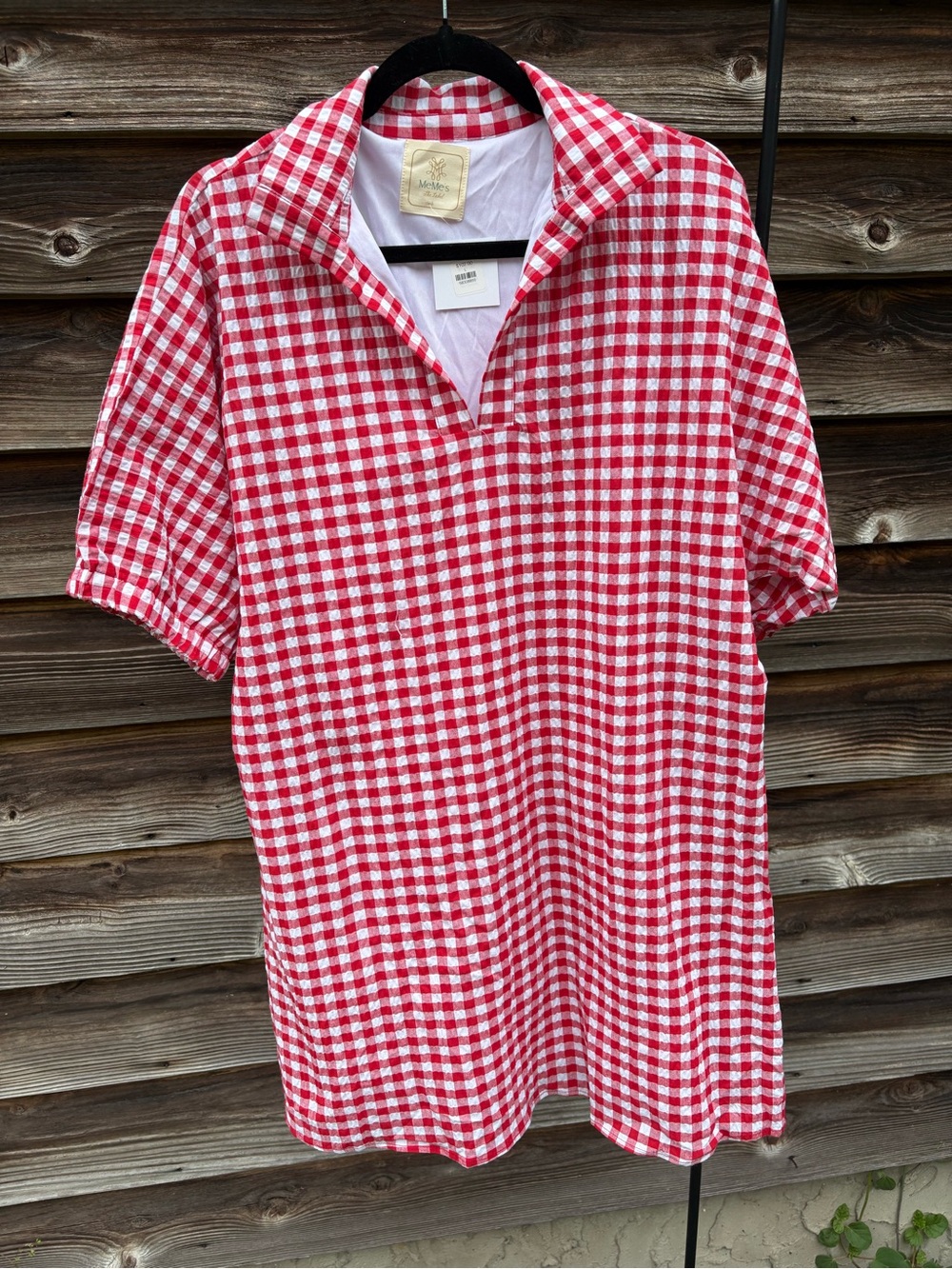 Red and White Gingham Polo Dress